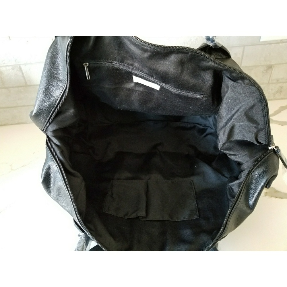 NWT Large black faux leather satchel - Picture 5 of 6